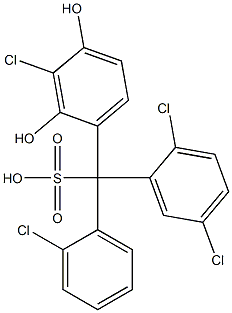 (2-Chlorophenyl)(2,5-dichlorophenyl)(3-chloro-2,4-dihydroxyphenyl)methanesulfonic acid,,结构式