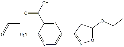 [2-Amino-5-[(4,5-dihydro-5-ethoxyisoxazol)-3-yl]pyrazine-3-carboxylic acid ethyl]1-oxide,,结构式