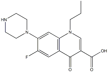 6-Fluoro-1-propyl-1,4-dihydro-7-(1-piperazinyl)-4-oxoquinoline-3-carboxylic acid Struktur