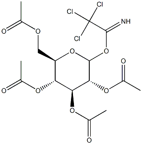O-(2,3,4,6-Tetra-O-acetyl-D-glucopyranosyl) trichloroacetimidate 化学構造式