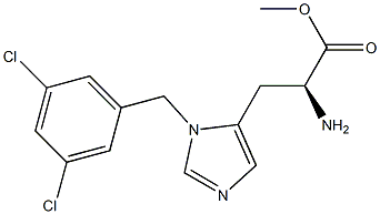 (S)-2-Amino-3-[3-(3,5-dichloro-benzyl)-3H-imidazol-4-yl]-propionic acid methyl ester 结构式