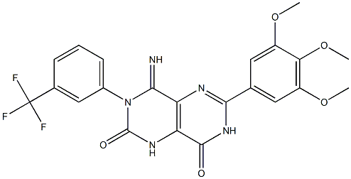  4-Imino-3-(3-(trifluoromethyl)phenyl)-6-(3,4,5-trimethoxyphenyl)-1,3,7-trihydro-5,7-diazaquinazoline-2,8-dione