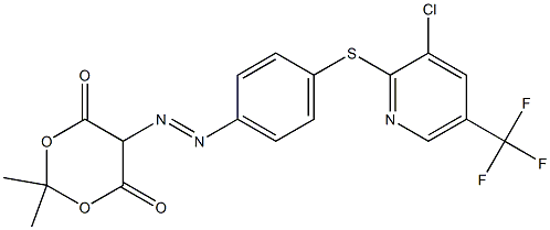 5-((4-(3-Chloro-5-(trifluoromethyl)(2-pyridylthio))phenyl)diazenyl)-2,2-dimethyl-1,3-dioxane-4,6-dione Struktur