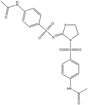 N-(4-(((5-((4-(Acetylamino)phenyl)sulfonyl)(2,5-thiazolidinylidene))azamethyl)sulfonyl)phenyl)ethanamide Structure
