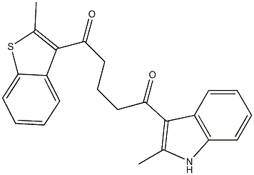 1-(2-METHYL-BENZO[B]THIOPHEN-3-YL)-5-(2-METHYL-1H-INDOL-3-YL)-PENTANE-1,5-DIONE Struktur