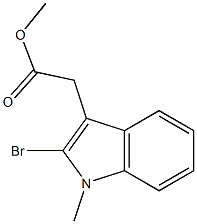 2-Bromo-1-methyl-1H-indole-3-acetic acid methyl ester Struktur