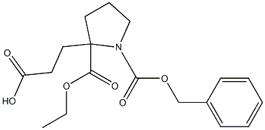 3-(1-(benzyloxycarbonyl)-2-(ethoxycarbonyl)pyrrolidin-2-yl)propanoic acid Struktur