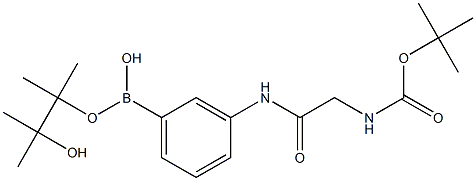 3-[(2-BOC-氨基)乙酰氨基苯硼酸频那醇酯,,结构式