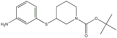 3-(3-Amino-phenylsulfanyl)-piperidine-1-carboxylic acid tert-butyl ester,,结构式