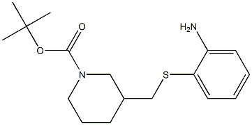 3-(2-Amino-phenylsulfanylmethyl)-piperidine-1-carboxylic acid tert-butyl ester 结构式