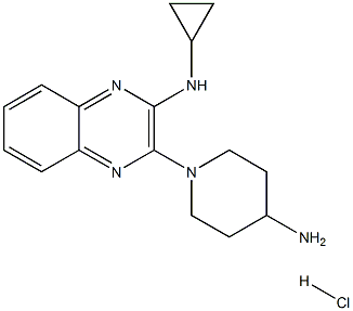 [3-(4-Amino-piperidin-1-yl)-quinoxalin-2-yl]-cyclopropyl-amine hydrochloride 化学構造式