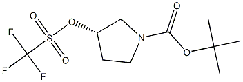 (S)-tert-butyl 3-(trifluoromethylsulfonyloxy)pyrrolidine-1-carboxylate,,结构式