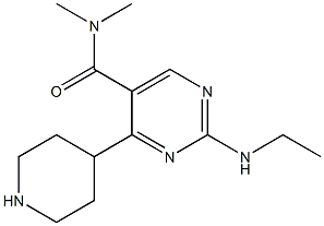 2-Ethylamino-4-piperidin-4-yl-pyrimidine-5-carboxylic acid dimethylamide,,结构式