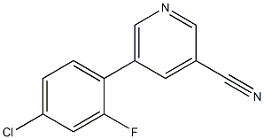 5-(4-chloro-2-fluorophenyl)pyridine-3-carbonitrile,,结构式