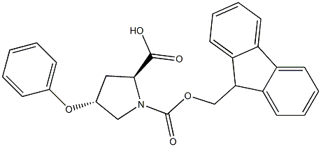 (2S,4R)-Fmoc-4-phenoxy-pyrrolidine-2-carboxylic acid 化学構造式