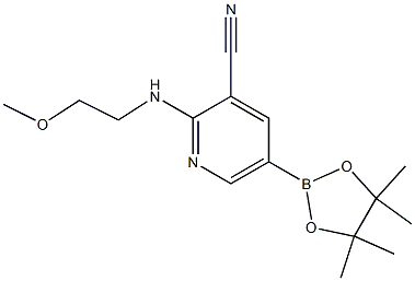 2-(2-methoxyethylamino)-5-(4,4,5,5-tetramethyl-1,3,2-dioxaborolan-2-yl)pyridine-3-carbonitrile 结构式