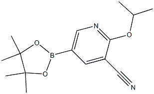 2-isopropoxy-5-(4,4,5,5-tetramethyl-1,3,2-dioxaborolan-2-yl)pyridine-3-carbonitrile 结构式
