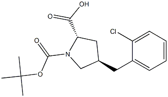 trans-N-Boc-4-(2-chlorobenzyl)-L-proline, 95% Struktur