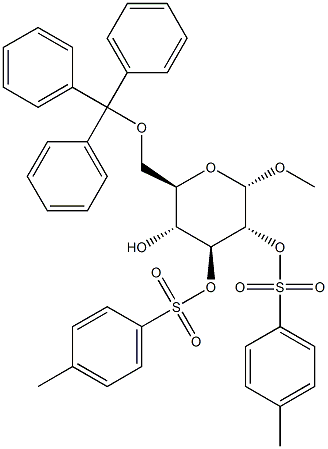 Methyl 2,3-di-O-p-toluenesulfonyl-6-O-trityl-a-D-glucopyranoside,,结构式