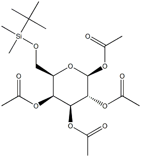 1,2,3,4-Tetra-O-acetyl-6-O-(tert-butyldimethylsilyl)-b-D-galactopyranose Structure