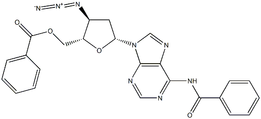 3'-Azido-N6-benzoyl-5'-O-benzoyl-2',3'-dideoxyadenosine 化学構造式
