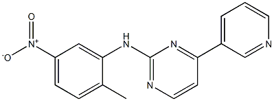 N-(5-硝基-2-甲基苯基)-4-(3-吡啶基)-2-氨基嘧啶,,结构式