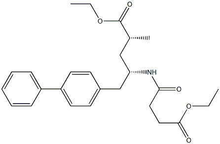 ethyl(2R,4S)-5-([1,1'-biphenyl]-4-yl)-4-(4-ethoxy-4-oxobutanamido)-2-methylpentanoate 化学構造式