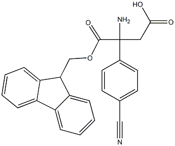 Fmoc-(RS)-3-Amino-3-(4-cyanophenyl)-propionic acid 化学構造式