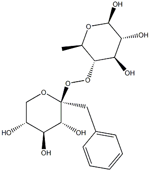 Benzyl 4-O-b-D-glucuronyl-b-D-xylopyranoside 化学構造式