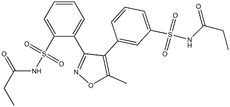 N-((3-(5-methyl-3-(2-(N-propionylsulfamoyl)phenyl)isoxazol-4-yl)phenyl)sulfonyl)propionamide Struktur