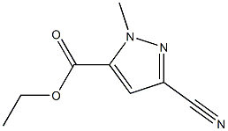 3-氰基-1-甲基-5-吡唑甲酸乙酯,,结构式