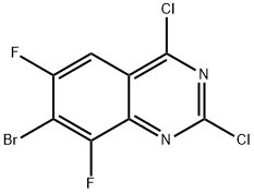 7-溴-2,4-二氯-6,8-二氟喹唑啉, 2248318-27-4, 结构式