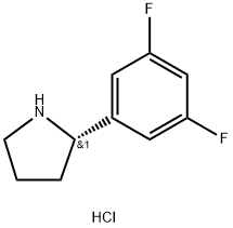 (2S)-2-(3,5-DIFLUOROPHENYL)PYRROLIDINE HYDROCHLORIDE 化学構造式