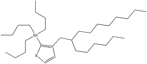Tributyl-[3-(2-hexyl-decyl)-thiophen-2-yl]-stannane,,结构式