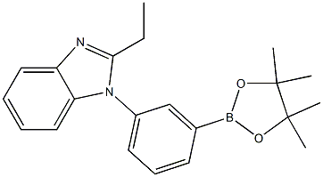 2-Ethyl-1-[3-(4,4,5,5-tetramethyl-[1,3,2]dioxaborolan-2-yl)-phenyl]-1H-benzoimidazole Struktur