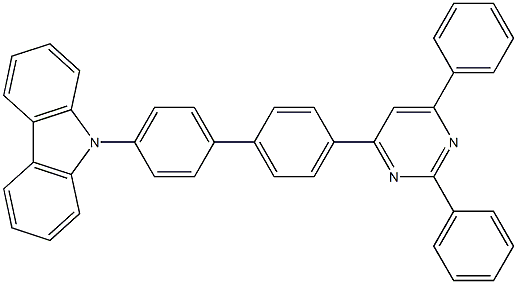 9-[4'-(2,6-二苯基-嘧啶-4-)-二苯基-4-]-9H-咔唑,,结构式