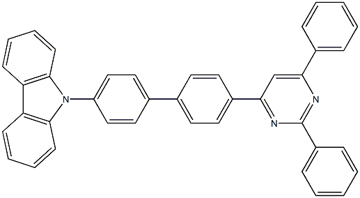 9-[4'-(2,6-二苯基-嘧啶-4-)-二苯基-4-]-9H-咔唑 结构式