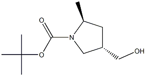 tert-butyl (2S,4S)-4-(hydroxymethyl)-2-methylpyrrolidine-1-carboxylate, 2306246-68-2, 结构式