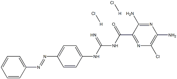 3,5-Diamino-6-chloro-N-[imino[[4-(2-phenyldiazenyl)phenyl]amino]methyl]-2-pyrazinecarboxamide dihydrochloride Structure