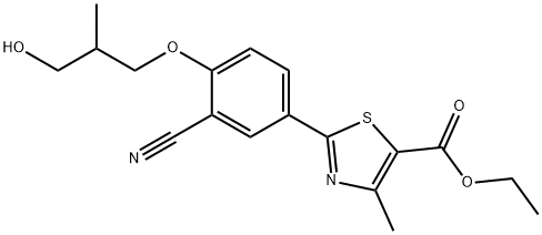 2-[3-Cyano-4-(3-hydroxy-2-methylpropoxy)phenyl]-4-methyl-5-thiazolecarboxylic Acid Ethyl Ester, 1572503-72-0, 结构式