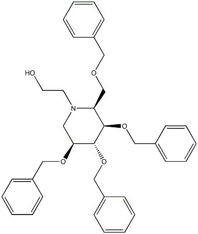 (2S,3R,4R,5S)-3,4,5-Tris(phenylmethoxy)-2-[(phenylmethoxy)methyl]-1-piperidineethanol,1445783-86-7,结构式