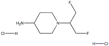 1-(1,3-difluoropropan-2-yl)piperidin-4-amine dihydrochloride 结构式