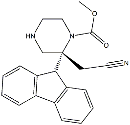 (9H-fluoren-9-yl)methyl (R)-2-(cyanomethyl)piperazine-1-carboxylate Struktur