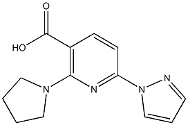 6-(1H-pyrazol-1-yl)-2-(pyrrolidin-1-yl)nicotinic acid Structure