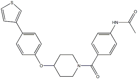 N-[4-((4-[4-(3-THIENYL)PHENOXY]PIPERIDIN-1-YL)CARBONYL)PHENYL]ACETAMIDE,,结构式