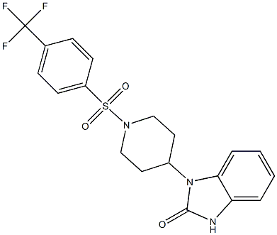 1-(1-([4-(TRIFLUOROMETHYL)PHENYL]SULFONYL)PIPERIDIN-4-YL)-1,3-DIHYDRO-2H-BENZIMIDAZOL-2-ONE,,结构式