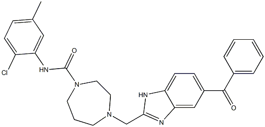 4-[(5-BENZOYL-1H-BENZIMIDAZOL-2-YL)METHYL]-N-(2-CHLORO-5-METHYLPHENYL)-1,4-DIAZEPANE-1-CARBOXAMIDE,,结构式