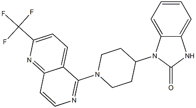  1-(1-[2-(TRIFLUOROMETHYL)-1,6-NAPHTHYRIDIN-5-YL]PIPERIDIN-4-YL)-1,3-DIHYDRO-2H-BENZIMIDAZOL-2-ONE