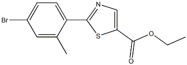 2-(4-BROMO-2-METHYL-PHENYL)-THIAZOLE-5-CARBOXYLIC ACID ETHYL ESTER 化学構造式