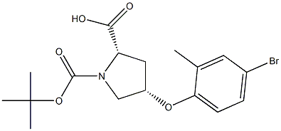 (2S,4S)-4-(4-BROMO-2-METHYLPHENOXY)-1-(TERT-BUTOXYCARBONYL)-2-PYRROLIDINECARBOXYLIC ACID 结构式